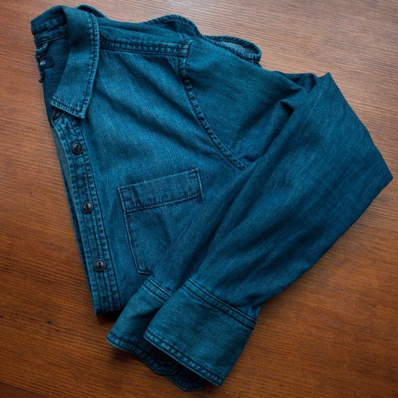 Lands'End Womens Denim Button Down Shirt - Picture 8 of 8